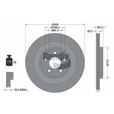 BENDIX Braking féktárcsa BENDIX Braking BDS1414 féktárcsa