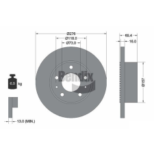 BENDIX Braking féktárcsa BENDIX Braking BDS1465 féktárcsa