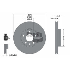 BENDIX Braking féktárcsa BENDIX Braking BDS1505 féktárcsa