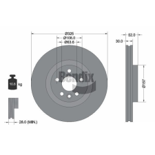 BENDIX Braking féktárcsa BENDIX Braking BDS1519HC autóalkatrész