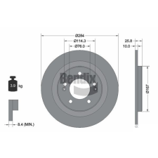 BENDIX Braking féktárcsa BENDIX Braking BDS1525 féktárcsa