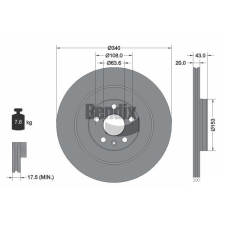 BENDIX Braking féktárcsa BENDIX Braking BDS1594 féktárcsa