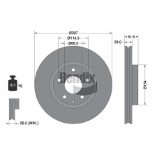 BENDIX Braking féktárcsa BENDIX Braking BDS1640 autóalkatrész