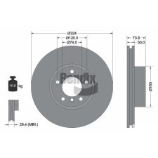 BENDIX Braking féktárcsa BENDIX Braking BDS1695HC féktárcsa