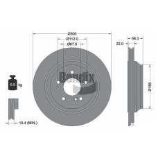 BENDIX Braking féktárcsa BENDIX Braking BDS1726 féktárcsa