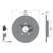 BENDIX Braking féktárcsa BENDIX Braking BDS1783HC féktárcsa