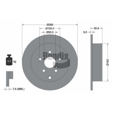 BENDIX Braking féktárcsa BENDIX Braking BDS1788 féktárcsa