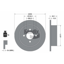 BENDIX Braking féktárcsa BENDIX Braking BDS1795 autóalkatrész