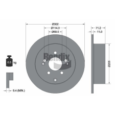 BENDIX Braking féktárcsa BENDIX Braking BDS1812 féktárcsa