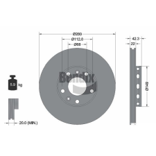 BENDIX Braking féktárcsa BENDIX Braking BDS1930 féktárcsa
