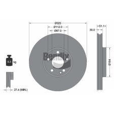 BENDIX Braking féktárcsa BENDIX Braking BDS1963 féktárcsa