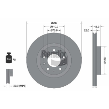 BENDIX Braking féktárcsa BENDIX Braking BDS2037 féktárcsa