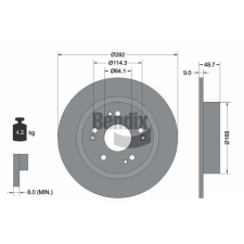 BENDIX Braking féktárcsa BENDIX Braking BDS2164 féktárcsa