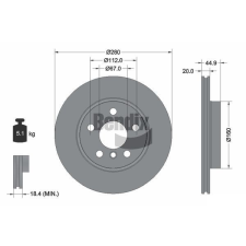 BENDIX Braking féktárcsa BENDIX Braking BDS2199 féktárcsa
