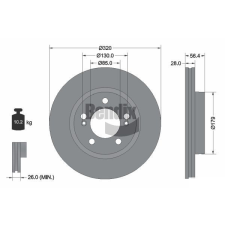 BENDIX Braking féktárcsa BENDIX Braking BDS2265 autóalkatrész