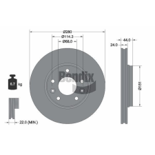 BENDIX Braking féktárcsa BENDIX Braking BDS2328 autóalkatrész
