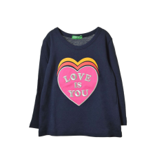 Benetton sötétkék, hosszú ujjú lány póló – 82 cm gyerek póló