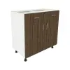  Benita 2 fiókos 2 ajtós Alsó konyhaszekrény Bronz Tölgy-Fehér 80x50x80 cm N