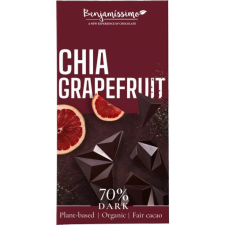 Benjamissimo BIO, vegán 70% étcsokoládé chia maggal és grapefruittal 60 g csokoládé és édesség