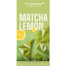 Benjamissimo BIO, vegán fehér csokoládé citrommal és matcha teával 60 g csokoládé és édesség