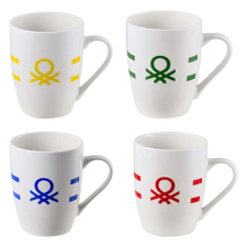 Bennetton 2 részes porcelán bögre szett, Rainbow collection (Fehér) bögrék, csészék