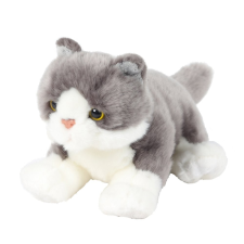 Beppe Szürke Fekvő Cica plüss figura - 30 cm (13737) plüssfigura