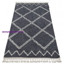 Berber Szőnyeg BERBER ASILA B5970 szürke / fehér Rojt shaggy 80x150 cm lakástextília