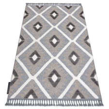 Berber Szőnyeg MAROC P651 Gyémánt szürke / fehér Rojt Berber shaggy 120x170 cm lakástextília