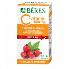 Béres Gyógyszergyár Zrt. Béres C vitamin 500mg csipkebogyó D3 vitamin 1000NE 90X vitamin és táplálékkiegészítő