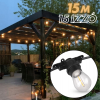 Berge Kerti dekorációs fényfüzér | 15m + 16db LED izzó az árban | Kültéri égősor | Girland | IP44 E27