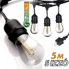 Berge Kültéri fényfüzér kerti égősor girland 5m + 6db 1W LED izzó IP44 E27