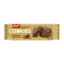 Bergen Brownie ízű krémmel töltött keksz tejcsokoládéba mártva - 130g csokoládé és édesség