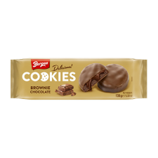 Bergen Brownie ízű krémmel töltött keksz tejcsokoládéba mártva - 130g csokoládé és édesség
