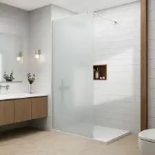  Bergen Walk-in .||. Chrome zuhanyfal, savmart, matt üveggel 70, 200cm, 6mm, NANO kád, zuhanykabin
