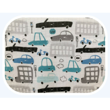 Bergon Színes mintás textil pelenka 70x80 cm-Kék autó mosható pelenka