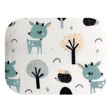 Bergon Színes mintás textil pelenka 70x80 cm-Menta őz mosható pelenka