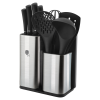 BERLINGER HAUS 12 részes kés-és konyhai eszköz készlet állvánnyal és vágódeszkával, fekete-ezüst
