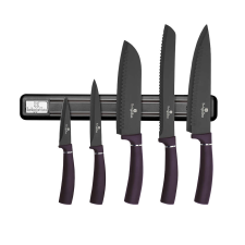 BERLINGER HAUS BH-2681 6 részes késkészlet mágneses akasztóval, lila kés és bárd