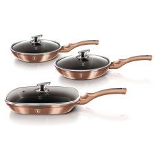 BERLINGER HAUS BH-6195 6 részes serpenyő szett, Metallic Line Rose Gold Edition edény