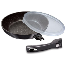 Berlingerhaus Carbon PRO Line Serpenyő levehető nyéllel + fedő, 24 cm edény