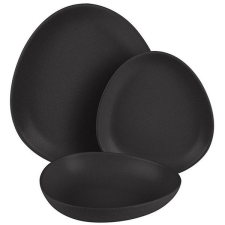 Berlingerhaus Matte Black Collection tányérkészlet, 18 darab tányér és evőeszköz