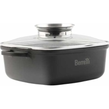 BERRETTI BR-3520 Aluminium Lábas Üveg fedővel Ø 20cm 2,4L - Fekete (BR-3520) edény