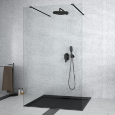 Besco AVEO due black walk-in zuhanyfal 140x195 cm (ADB-140-195C) kád, zuhanykabin