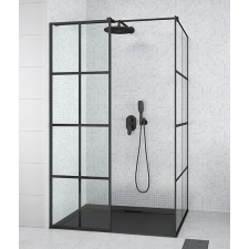  Besco EXCEA Walk-In zuhanyfal 120x90x190cm - fekete kád, zuhanykabin