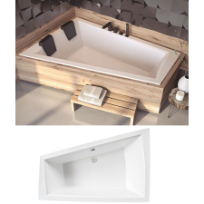  Besco INTIMA duo slim kád 180x125 asszimetrikus balos kád kád, zuhanykabin