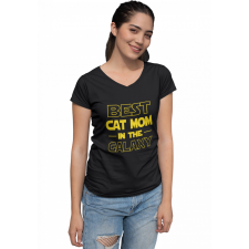 Best cat mom in the galaxy - Női V Nyakú Póló női póló