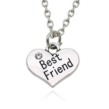  Best friend szív medál pici kővel, nyakláncra, karkötőre vagy fülbevalóra medál
