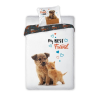 Best Friends ágyneműhuzat, Kutya és cica, 140x200 + 70x90 cm (019)