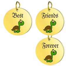  Best Friends Forever Teknősös hármas medál láncra, vagy kulcstartó medál