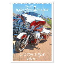  Best of Harley-Davidson Custom-Style 2024 (Tischkalender 2024 DIN A5 hoch), CALVENDO Monatskalender naptár, kalendárium
